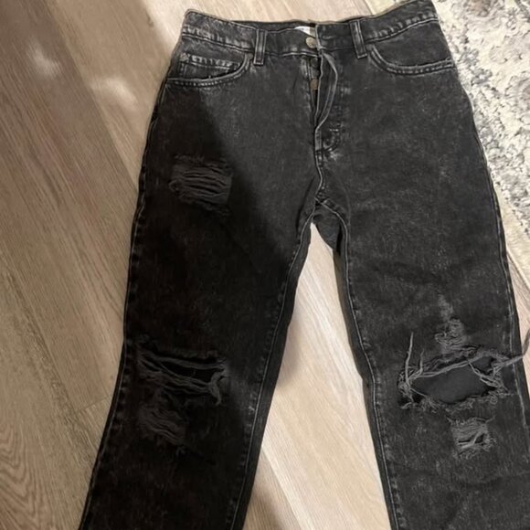 Garage Ripped Black Boyfriend Jeans - Size 1 - Picture 3 of 3
